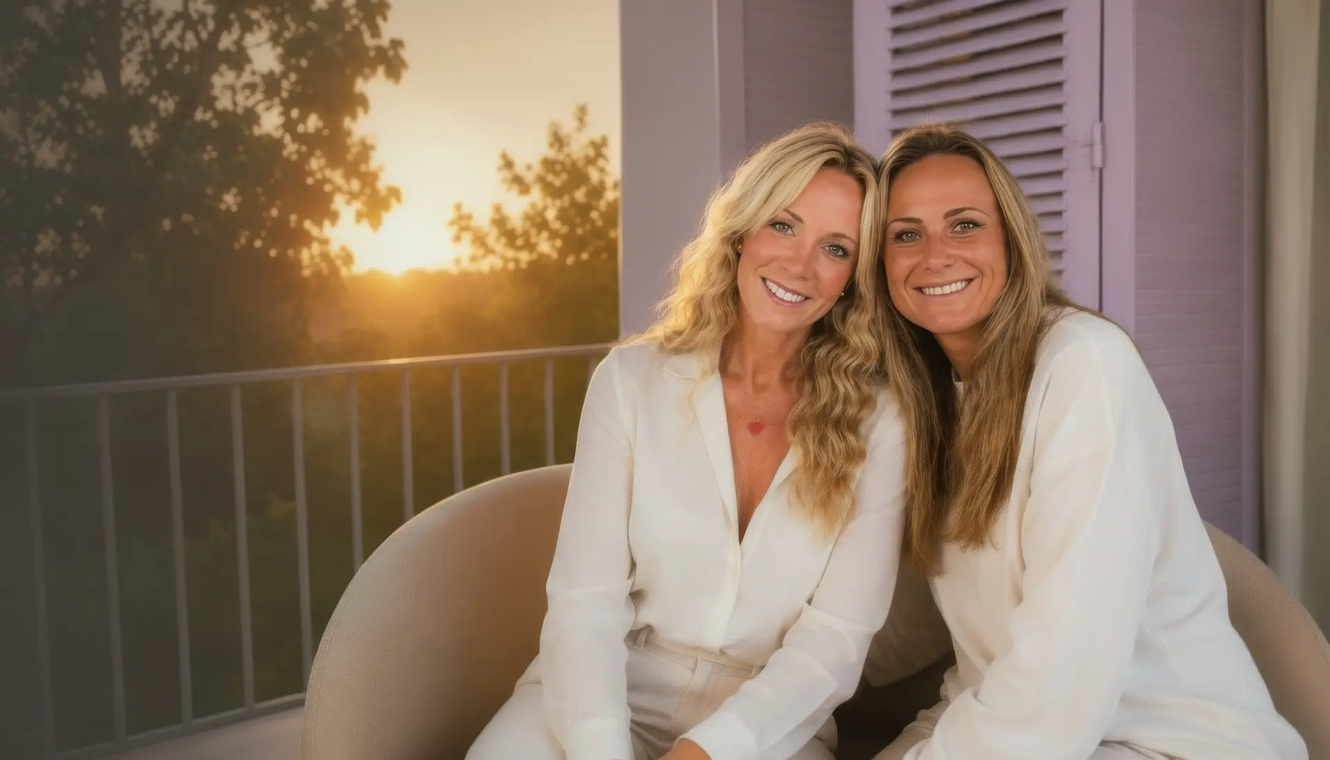 Jessica och Karolina i varmt kvällsljus